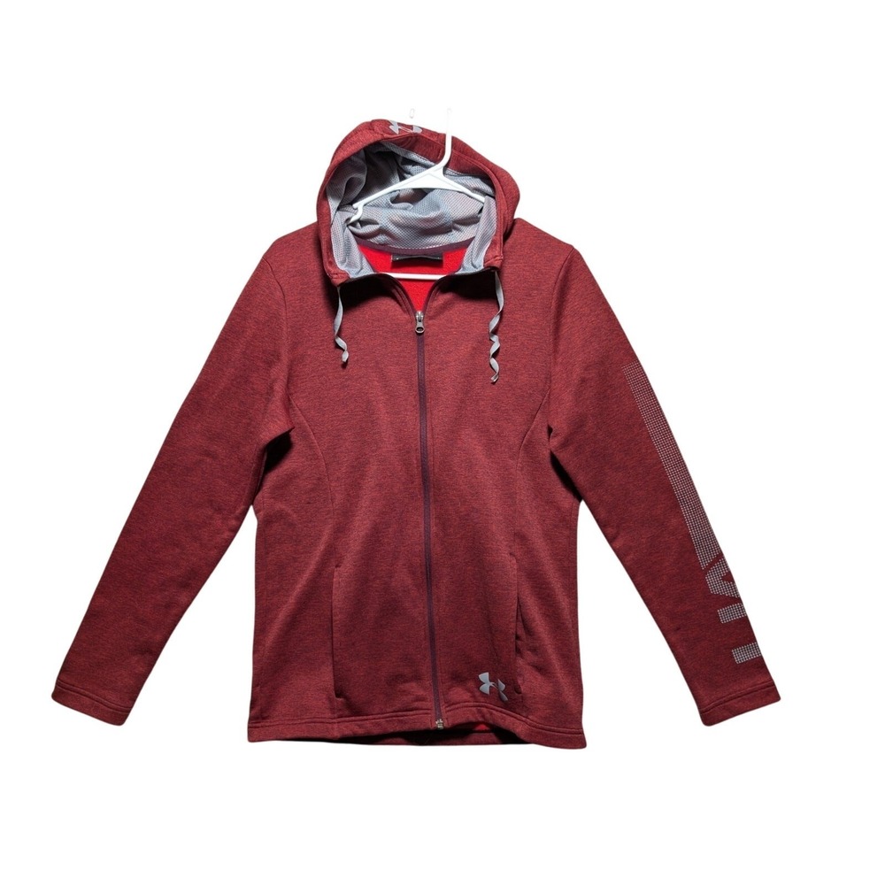 Under Armour Full Zip Hoodie Red Sweatshirt Size Small Petite‎ Red Hooded